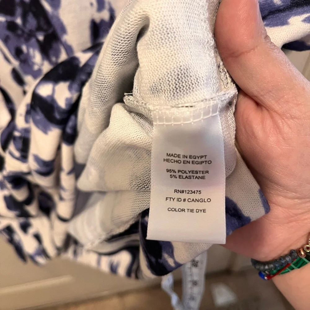 Ellen‎ Tracy Women's Blue and White Top
